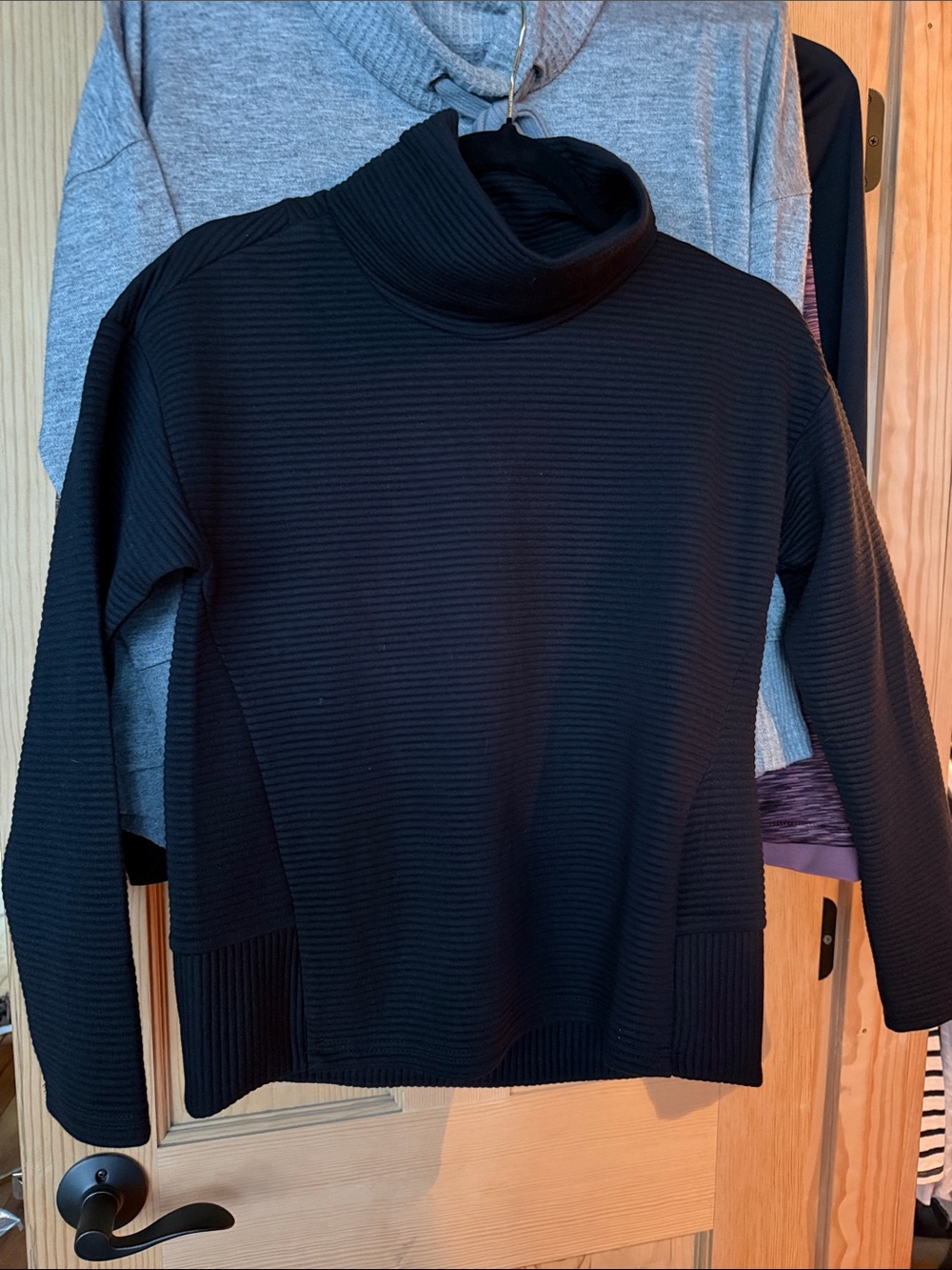 RBX Black Ribbed Cowl Neck Sweater